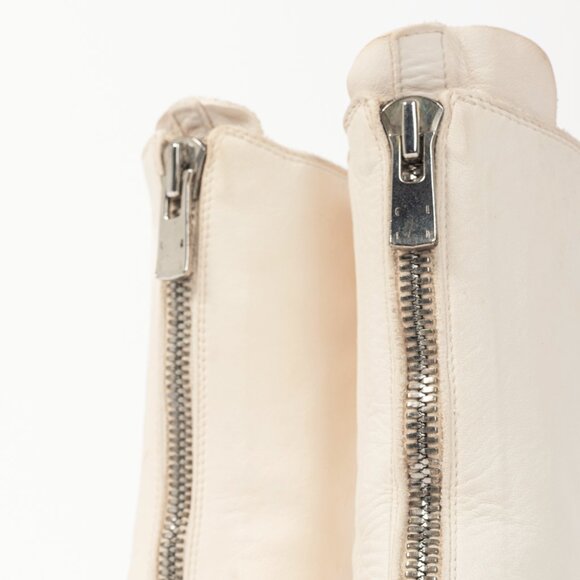 Guidi 310 White Front-Zip Calf-Length Army Boots - Picture 7 of 9